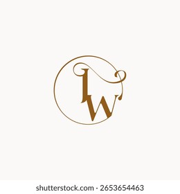 círculo de flujos de la boda logo monograma elegante estilo letra sensación de lujo con flujo JW