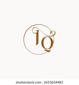 circle fows wedding logo monogram elegant style letter luxurius feeling with flow JQ