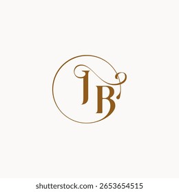 circle fows wedding logo monogram elegant style letter luxurius feeling with flow JB