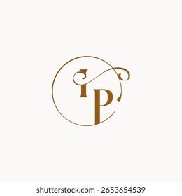 circle fows wedding logo monogram elegant style letter luxurius feeling with flow IP