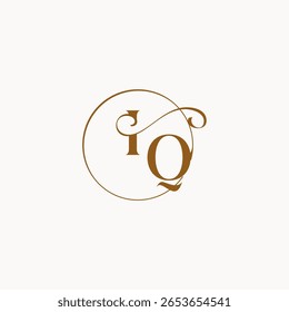 circle fows wedding logo monogram elegant style letter luxurius feeling with flow IQ
