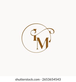circle fows wedding logo monogram elegant style letter luxurius feeling with flow IM