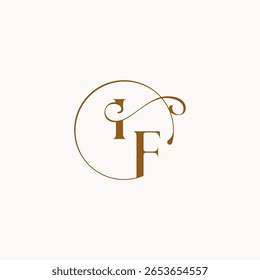 círculo de flujos de la boda logo monograma elegante estilo letra sensación de lujo con flujo IF