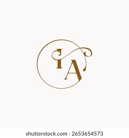 círculo fluye logotipo de boda monograma elegante estilo letra sensación de lujo con flujo IA