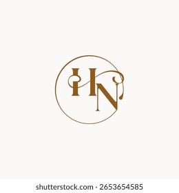 circle fows wedding logo monogram elegant style letter luxurius feeling with flow HN