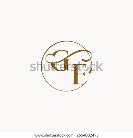 circle fows wedding logo monogram elegant style letter luxurius feeling with flow GE