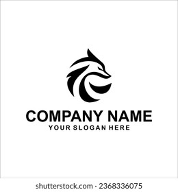 circle fox black logo vector