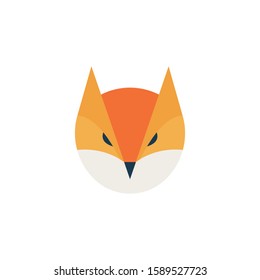 circle fox logo concept flat style