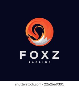Circle Fox logo illustration modern icon for logos and emblem animal 