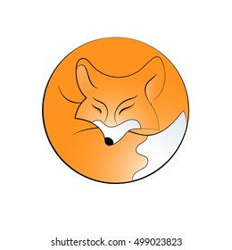 Circle fox vector logo. 