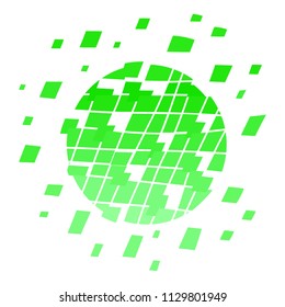 Circle of fragments. Flying parts. Vector. Texture, background for drawing or inscription