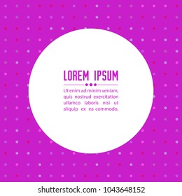 Circle frame with abstract ultra violet seamless pattern. Design element for wallpaper, wrapping paper, textile prints and etc.