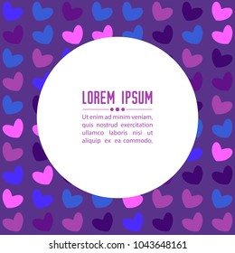 Circle frame with abstract ultra violet seamless pattern. Design element for wallpaper, wrapping paper, textile prints and etc.