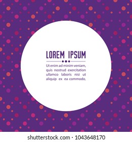 Circle frame with abstract ultra violet seamless pattern. Design element for wallpaper, wrapping paper, textile prints and etc.