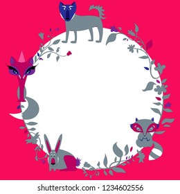 circle frame with animals for anything