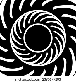 Marco Círculo, Fondo Resumen Del Patrón De Giro Del Sol Blanco Y Negro. Ray. Ilustración de vectores radiales. Digital. Fondo