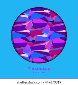 Circle frame blue border geometric design. Vector illustration.