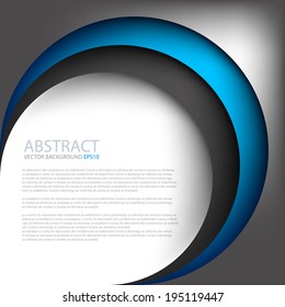 Circle frame blue line background on white background colorful vector for text and message design