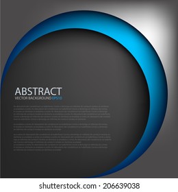 Circle frame blue line background on black background vector for text and message modern website design
