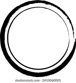 Circle frame border background shape template for decorative grunge doodle element for design illustration