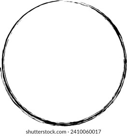 Circle frame border background shape template for decorative grunge doodle element for design illustration