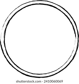 Circle frame border background shape template for decorative grunge doodle element for design illustration