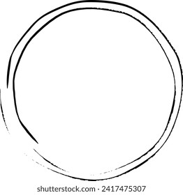 Circle frame border grunge background shape template for decorative doodle element for design illustration

