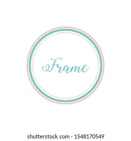 Circle Frame Border with Pastel Color for bakery candy shop invitation for kids design element 
