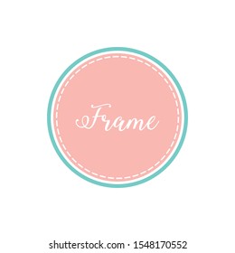 Circle Frame Border with Pastel Color for bakery candy shop invitation for kids design element 
