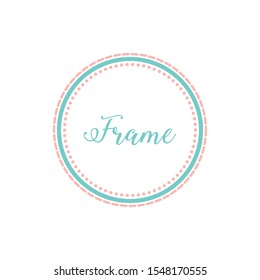 Circle Frame Border with Pastel Color for bakery candy shop invitation for kids design element 
