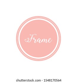 Circle Frame Border with Pastel Color for bakery candy shop invitation for kids design element 
