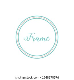 Circle Frame Border with Pastel Color for bakery candy shop invitation for kids design element 
