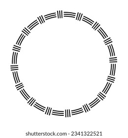 Icono de forma de diseño redondo de borde de marco circular para elemento doodle vintage decorativo para diseño en ilustración vectorial