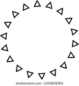 Circle frame border round design shape icon for decorative vintage doodle element for design in vector illustration