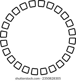 Circle frame border round design shape icon for decorative vintage doodle element for design in vector illustration