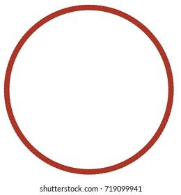 Circle Frame from brown rope for Your Element Design, Isolated on White 
