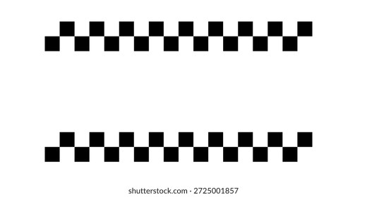 Kreisrahmen mit kariertem Druck. Runde Vignette mit Schachbrett, Rennfahne oder Schachspielmuster einzeln auf weißem Hintergrund. Schachbrettverzierung. Vektorgrafik.