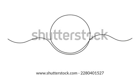 Circle frame continuous one line drawing. Border freehand single line hand drawn style for quote, opinion, notion. Round speech bubble in talk. Vector outline illustration