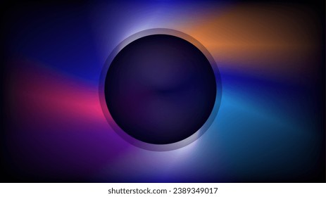 Circle frame dark puple black hole copy space absorbing multiple colors creative showcase background