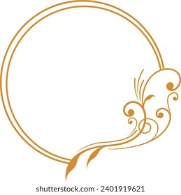 Circle Frame With Decorative Floral Vintage Ornament Vector Illustration 
