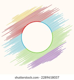 diseño de marco de círculo con estilo de arte abstracto colorido