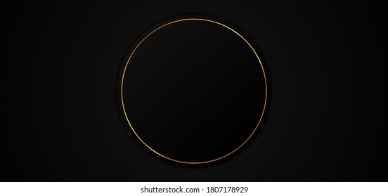 Diseño de cuadros en círculo diseño de lujo de fondo negro moderno. ilustración vectorial.