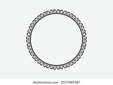 Circle frame detail vector design set. Simple ornament design for labels, covers, invitation cards.