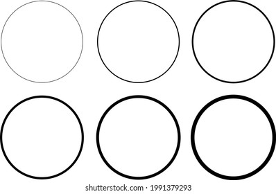 Circle Frame with Different Thickness. Unique Frames. Wedding Invitation Frame. Frame for Name. 
