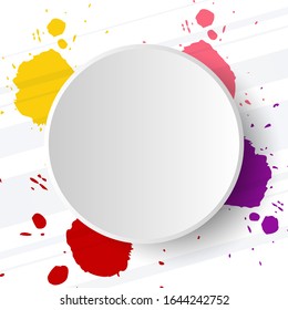 Circle frame with dynamic brushes shapes. Modern and abstraction dynamic background with shapes. Bright running lines. Vector illustration EPS 10.