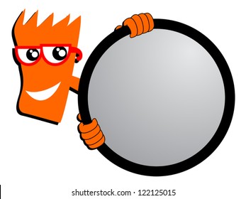 Circle frame face smile