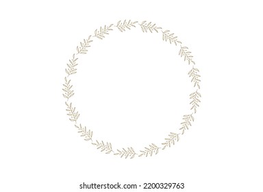 Circle frame floral logo design template in elegant and minimal style with gold color