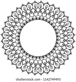 Circle frame floral mandala