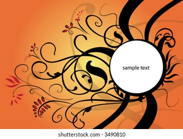 circle frame with floral ornament