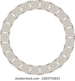 Circle frame with floral ornament. Decorative element for design. Vector illustration